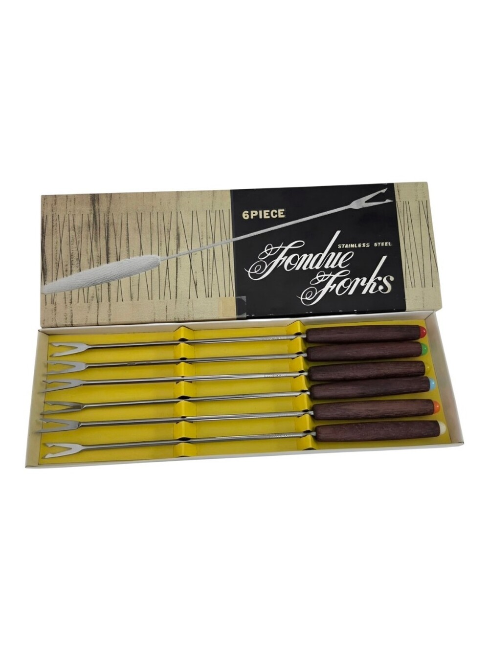 Mid-Century Modern Stainless Steel Fondue Forks